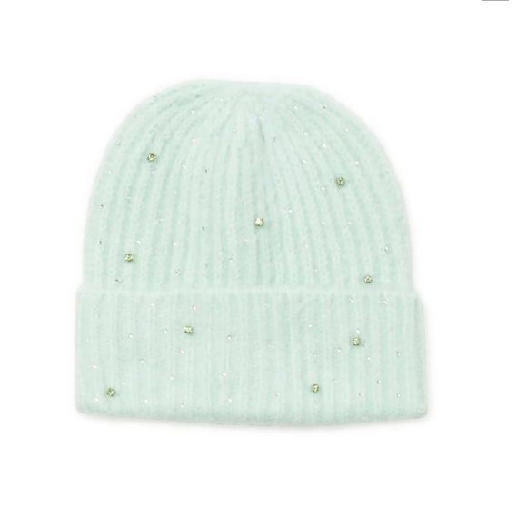Steve madden ribbed embellished knit beanie mint - Picture 2 of 6